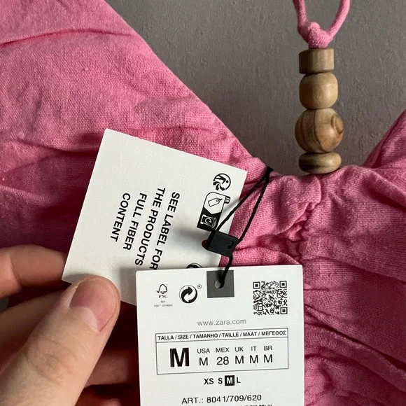 Matching Set ๐ Zara | Pink Linen Top and Skirt - Picture 11 of 14